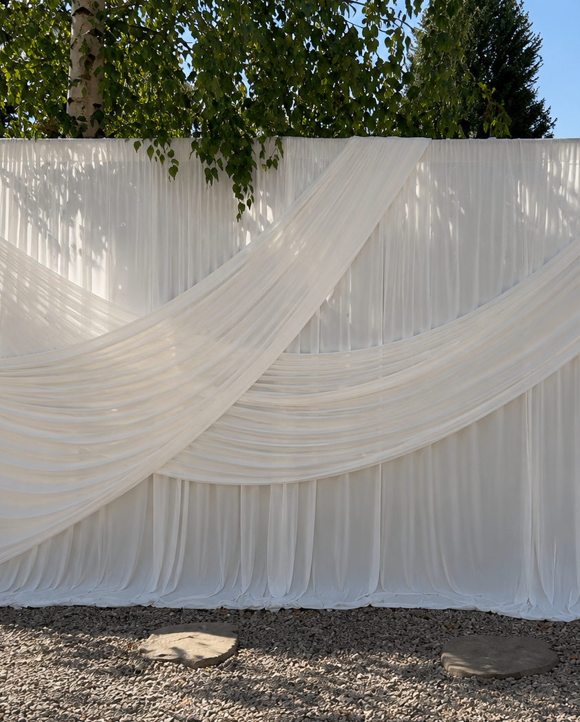 Ivory Premium Backdrop Draping Fabric Set