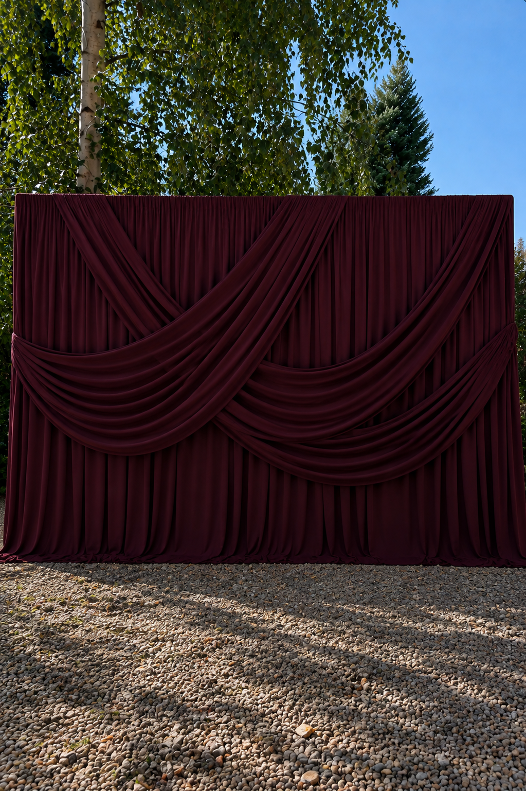Burgundy Premium Backdrop Draping Fabric Set