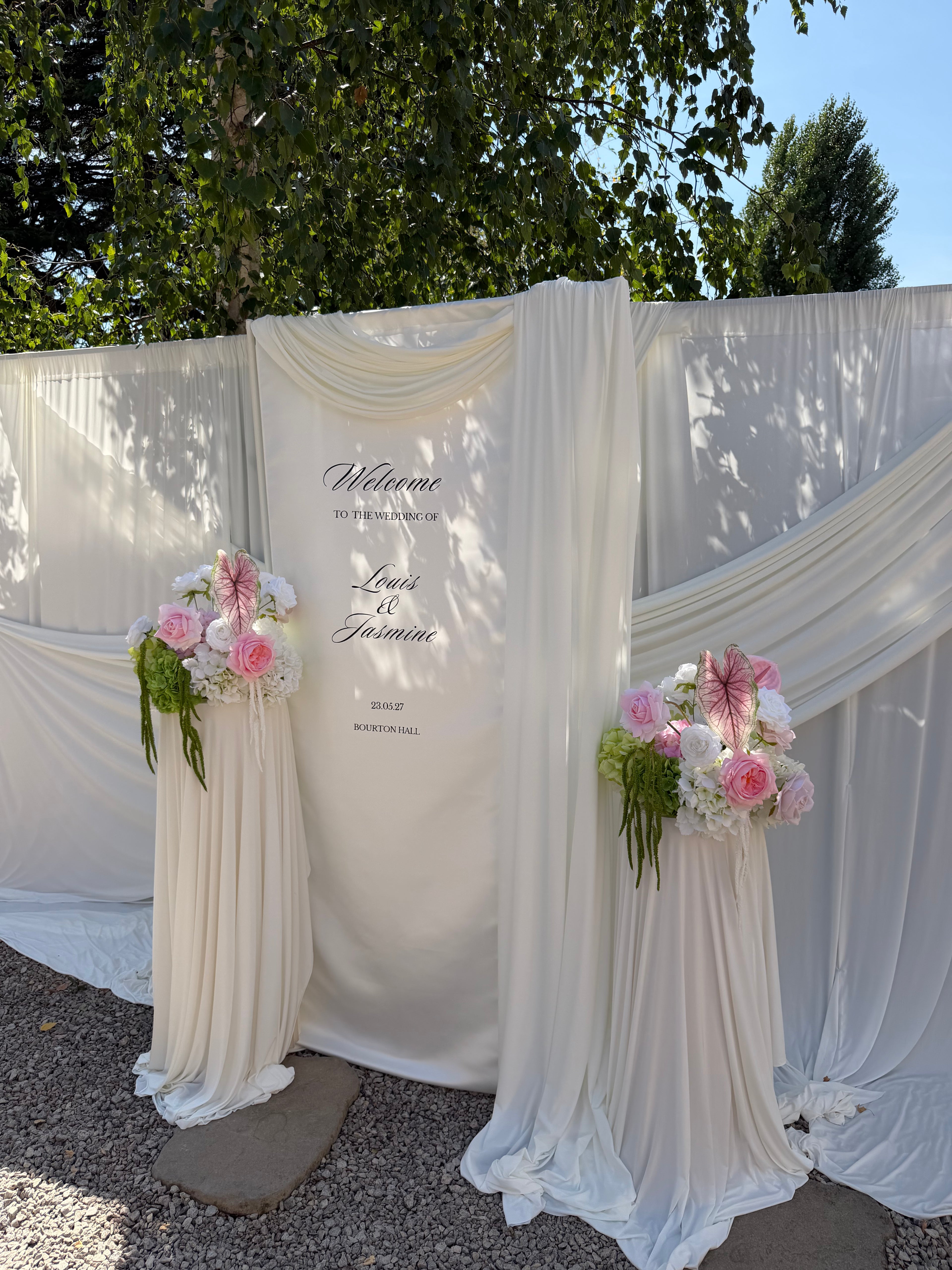 Fabric Draping Swag - For Welcome sign