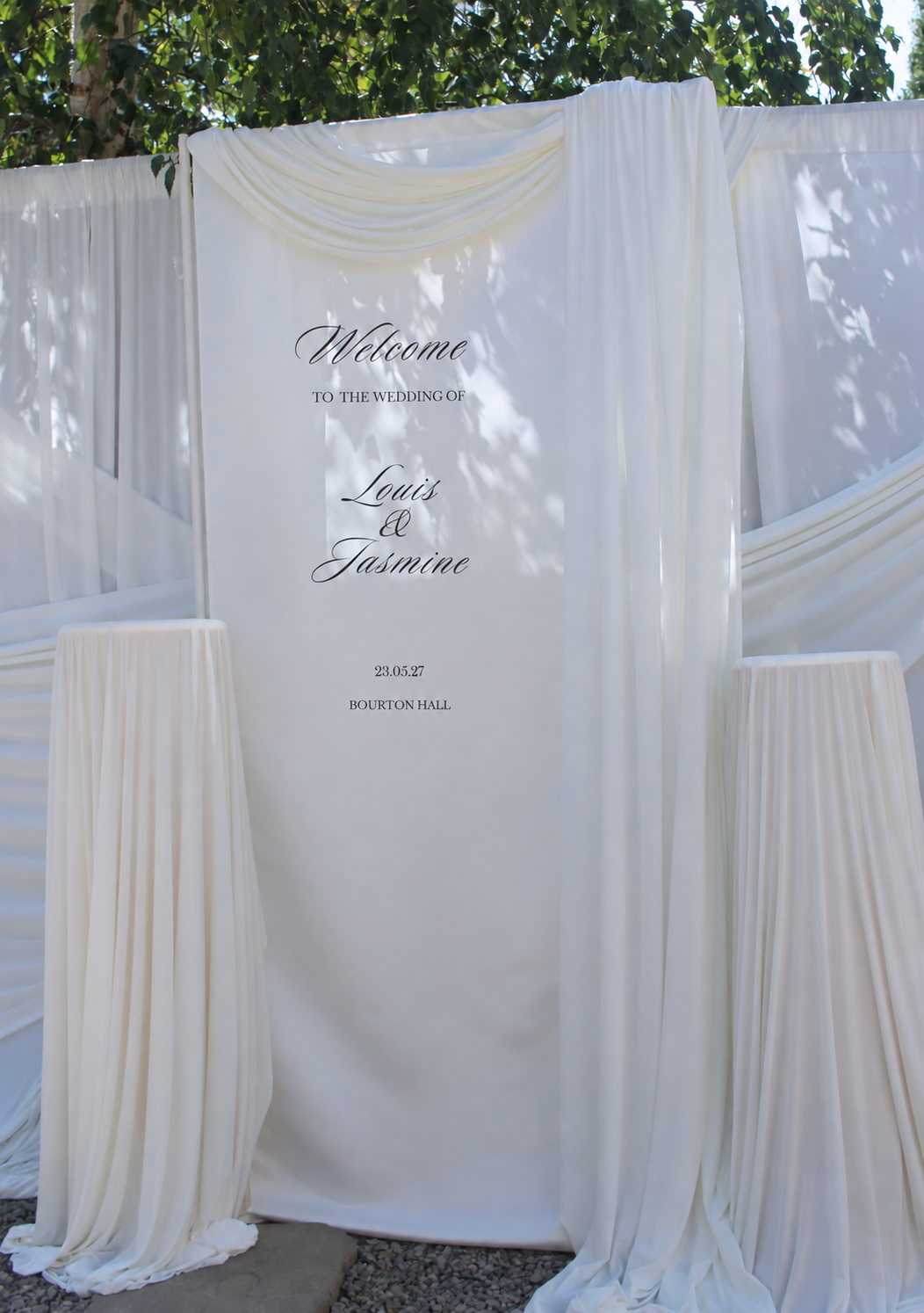 The Signature Satin Welcome Sign