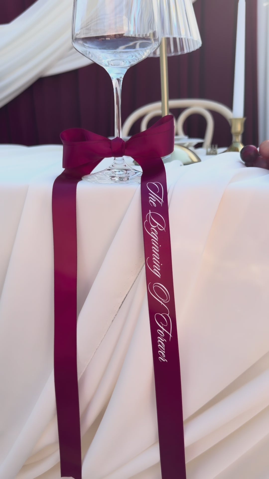 Personalised wide ribbon for glassware