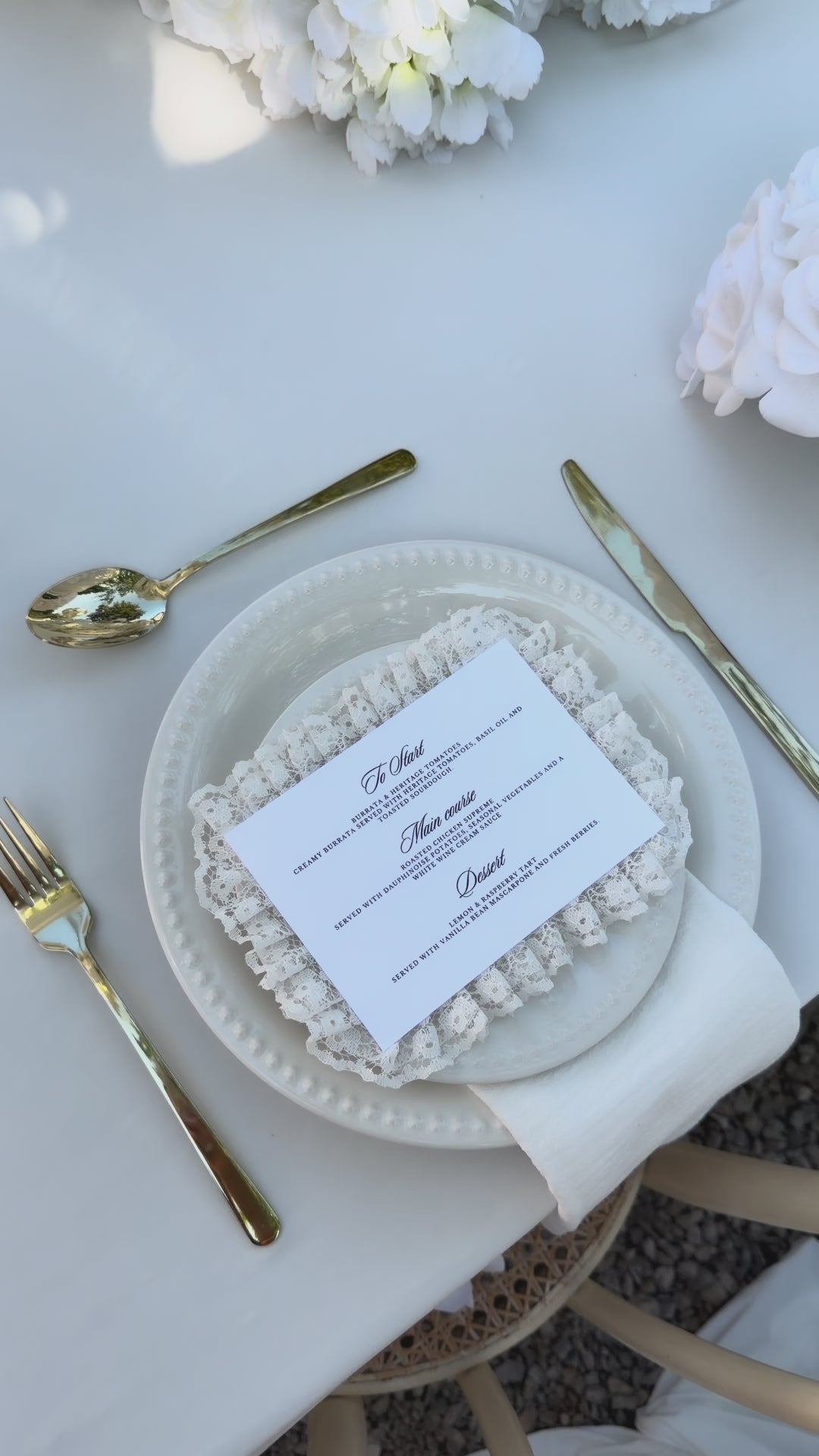 Lace Trim Classic Menu