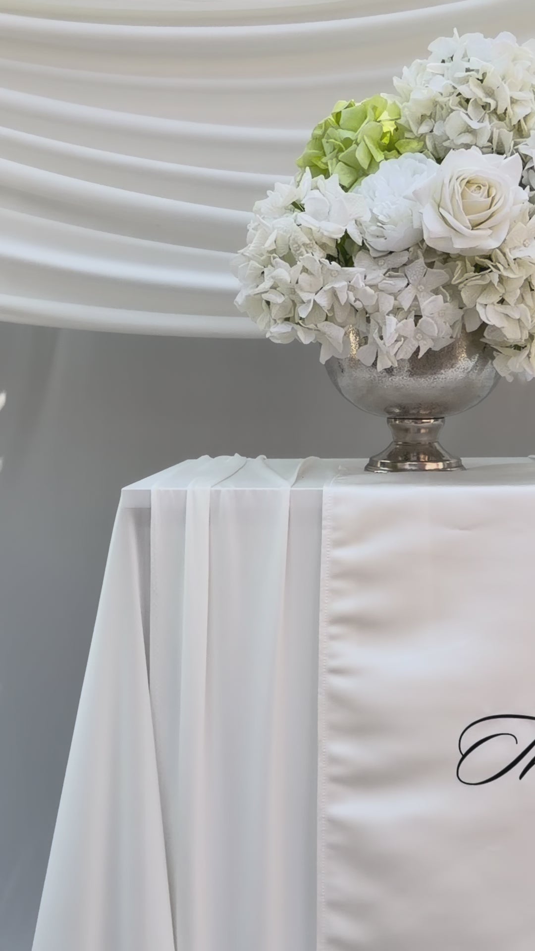 Ivory Satin Wedding Bar sign